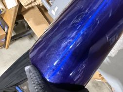 Sinister Diesel Dual Wall Exhaust Tip W/ Angle Cut 4" to 6" Blue (Blemish)